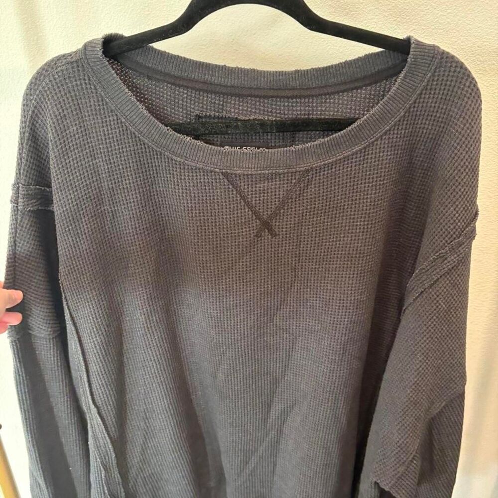 American-eagle Women's Grey and Black Shirt